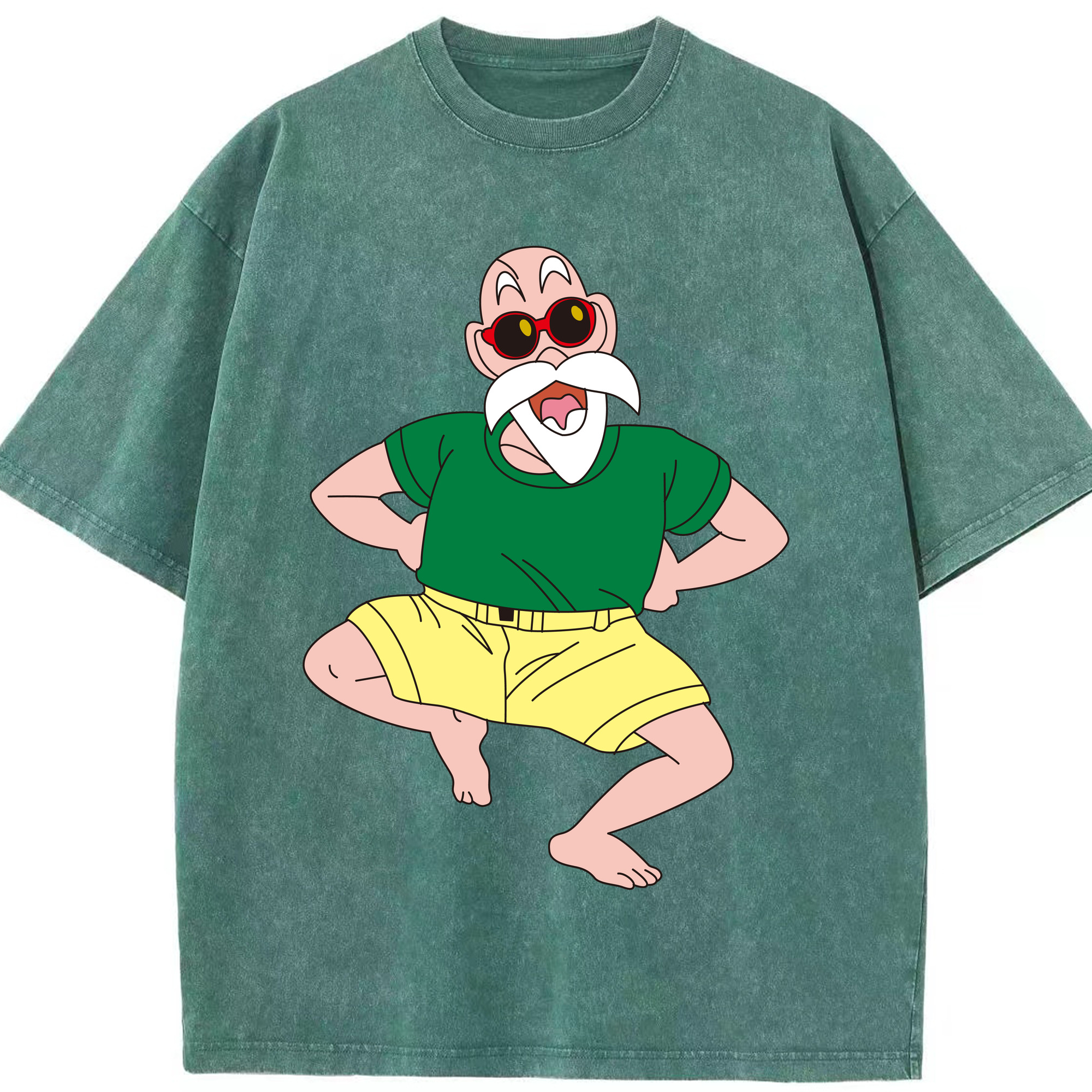 （画像用） ドラゴンボール 亀仙人（かめせんにん） DRAGON BALL Master Roshi Kame Sennin 綿100% ヴィンテージ風 半袖Tシャツ（フロントプリント）